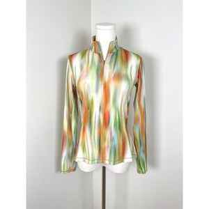CALIA‎ Golf Womens XS Pullover Long Sleeve Quarter Zip Multi Color Top